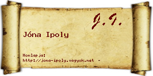 Jóna Ipoly névjegykártya